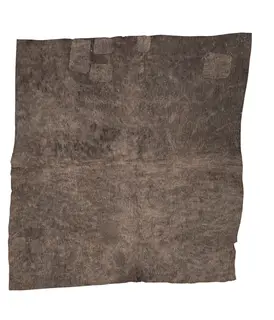 Australian Indigenous (Aboriginal and Torres Strait Islander) artwork by LILA WARRIMOU (MISASO) of Omie Artists. The title is The origin of Ömie barkcloth II (Sihoti’e – Mud Dyed Barkcloth). [OM10-060] (Natural Pigments on Nioge (Barkcloth))