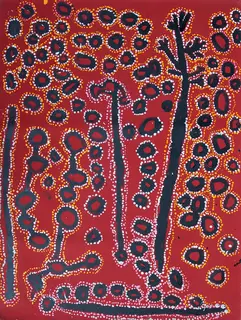 Australian Indigenous (Aboriginal and Torres Strait Islander) artwork by LAWRENCE PENNINGTON of Spinifex Artists. The title is Tuwan. [14073] (Acrylic on Linen)