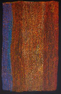Australian Indigenous (Aboriginal and Torres Strait Islander) artwork by PATJU PRESLEY of Spinifex Artists. The title is Tolu. [21-342] (Acrylic on Linen)