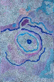 Australian Indigenous (Aboriginal and Torres Strait Islander) artwork by THERESA NOWEE of Warlayirti Artists (Balgo). The title is Tjurnu. [198/10] (Acrylic on Linen)