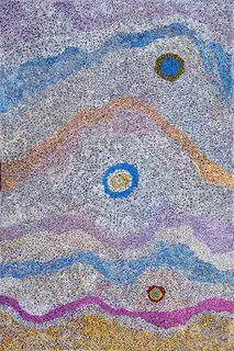 Australian Indigenous (Aboriginal and Torres Strait Islander) artwork by THERESA NOWEE of Warlayirti Artists (Balgo). The title is Tjurnu. [139-16] (Acrylic on Linen)