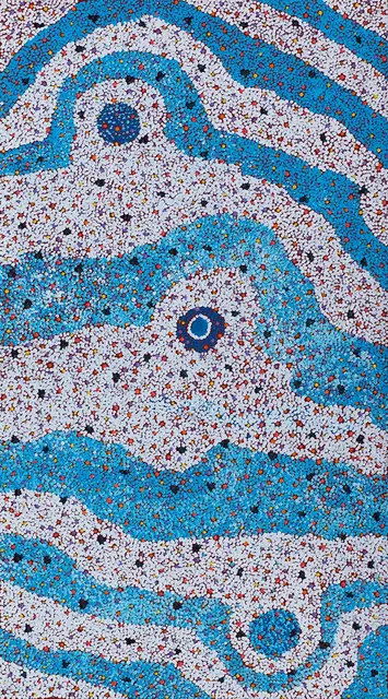 Australian Indigenous (Aboriginal and Torres Strait Islander) artwork by THERESA NOWEE of Warlayirti Artists (Balgo). The title is Tjurnu. [518-15] (Acrylic on Canvas)
