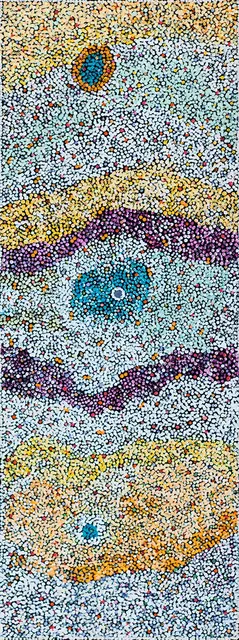 Australian Indigenous (Aboriginal and Torres Strait Islander) artwork by THERESA NOWEE of Warlayirti Artists (Balgo). The title is Tjurnu. [95-16] (Acrylic on Canvas)