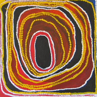 Australian Indigenous (Aboriginal and Torres Strait Islander) artwork by WAKARTU CORY SURPRISE of Mangkaja Artists. The title is Tapu. [106/07] (Atelier Acrylic Paint on 14oz Canvas)