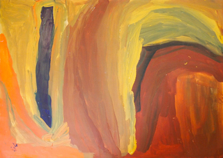 Australian Indigenous (Aboriginal and Torres Strait Islander) artwork by YATA GYPSY YADDA of Mangkaja Artists. The title is Tarpu. [wp149/99] (Derivan Matisse Acrylic - 250gsm Velin Arches Paper)