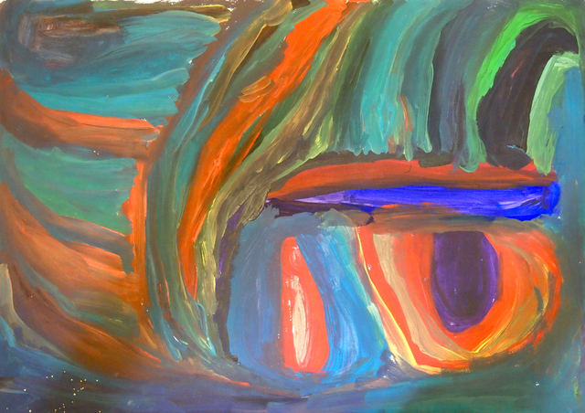 Australian Indigenous (Aboriginal and Torres Strait Islander) artwork by YATA GYPSY YADDA of Mangkaja Artists. The title is Tarpu My Country. [162/12] (Derivan Matisse Acrylic - 250gsm Velin Arches Paper)