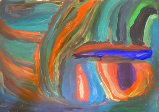 Australian Indigenous (Aboriginal and Torres Strait Islander) artwork by YATA GYPSY YADDA of Mangkaja Artists. The title is Tarpu My Country. [162/12] (Derivan Matisse Acrylic - 250gsm Velin Arches Paper)