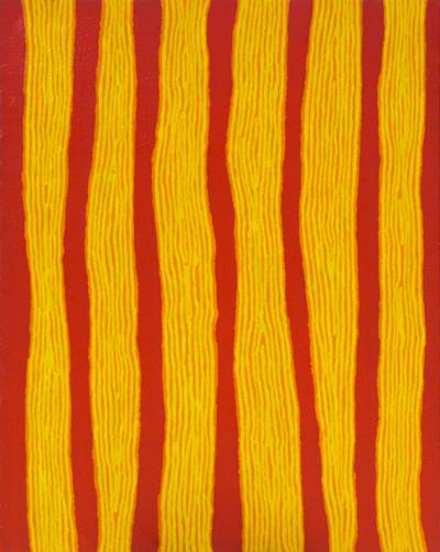 Australian Indigenous (Aboriginal and Torres Strait Islander) artwork by ALICE NAMPITJINPA of Ikuntji Artists. The title is Tali. [IK05AN265] (Acrylic on Belgian Linen)