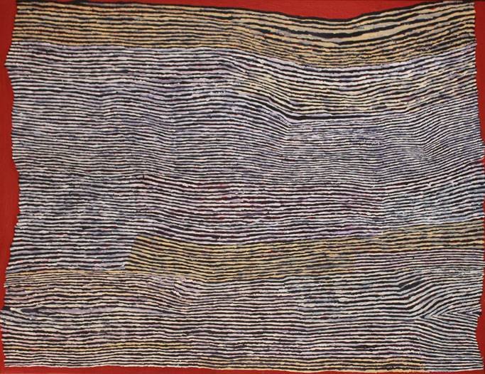 Australian Indigenous (Aboriginal and Torres Strait Islander) artwork by RAY KEN of Tjala Artists. The title is Tali - Sand Dune. [747-13] (Acrylic on Linen)