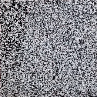 Australian Indigenous (Aboriginal and Torres Strait Islander) artwork by MICHAEL REID TJAPANANGKA of Papunya Tula Artists. The title is Tarkul. [MR1001014] (Acrylic on Belgian Linen)