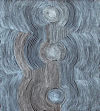 Australian Indigenous (Aboriginal and Torres Strait Islander) artwork by CEDRIC BENNETT TJUNGURRAYI of Papunya Tula Artists. The title is Tarkulnga. [CB1111034] (Acrylic on Belgian Linen)
