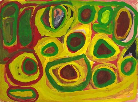 Australian Indigenous (Aboriginal and Torres Strait Islander) artwork by YATA GYPSY YADDA of Mangkaja Artists. The title is Tarpu. [wp313/93] (Derivan Matisse Acrylic - 280gsm Velin BFK Rives)