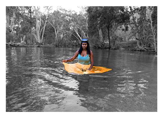 Australian Indigenous (Aboriginal and Torres Strait Islander) artwork by NAOMI HOBSON of Miscellaneous Artists. The title is The Birthday Skirt. [NH201901014P_1-5] (310GSM Cotton Rag Art Paper)