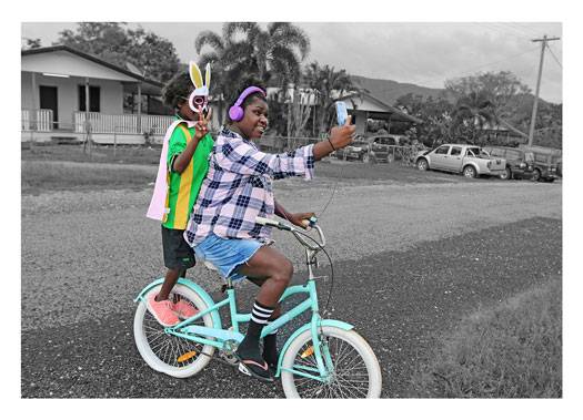 Australian Indigenous (Aboriginal and Torres Strait Islander) artwork by NAOMI HOBSON of Miscellaneous Artists. The title is The Good Sister. [NH201901002P_4-5] (310GSM Cotton Rag Art Paper)