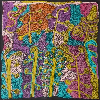 Australian Indigenous (Aboriginal and Torres Strait Islander) artwork by KATHLEEN TJAPALYI of Mimili Maku Arts. The title is Tjalpiri. [397-2012] (Acrylic on Linen)
