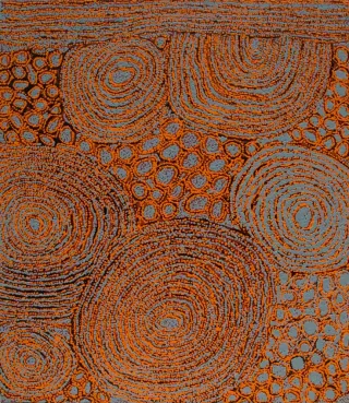 Australian Indigenous (Aboriginal and Torres Strait Islander) artwork by WALANGKURA NAPANANGKA of Papunya Tula Artists. The title is Tjintjintjin. [WN0706143] (Acrylic on Canvas)