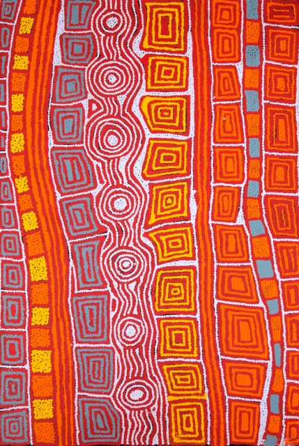 Australian Indigenous (Aboriginal and Torres Strait Islander) artwork by PATRICK TJUNGURRAYI of Papunya Tula Artists. The title is Tjiparitjarra. [PT1003080] (Acrylic on Belgian Linen)