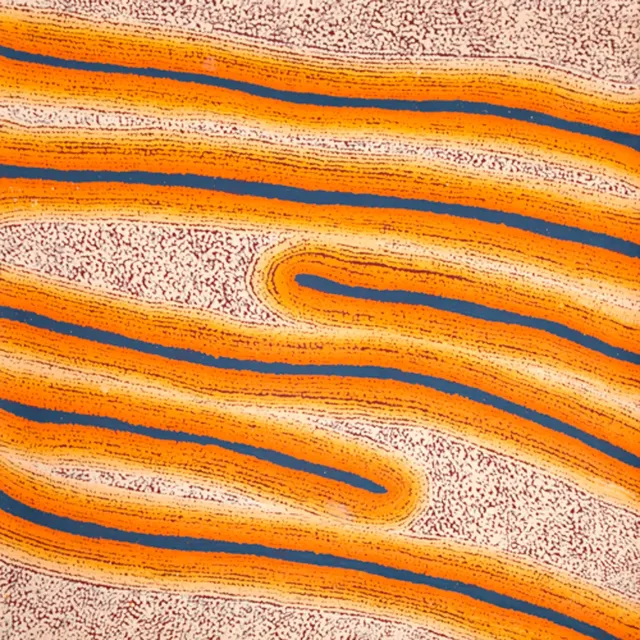 Australian Indigenous (Aboriginal and Torres Strait Islander) artwork by EILEEN NAPALTJARRI of Papunya Tula Artists. The title is Tjiturrulpa. [EN1005071] (Acrylic on Belgian Linen)