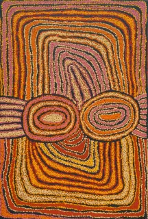 Australian Indigenous (Aboriginal and Torres Strait Islander) artwork by WALANGKURA NAPANANGKA (UTA UTA) of Papunya Tula Artists. The title is Tjukurla. [WN0711110] (Acrylic on Canvas)