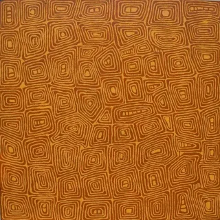 Australian Indigenous (Aboriginal and Torres Strait Islander) artwork by JOHNNY YUNGUT TJUPURRULA of Papunya Tula Artists. The title is Tjuntulpul. [JY0309197] (Acrylic on Canvas)