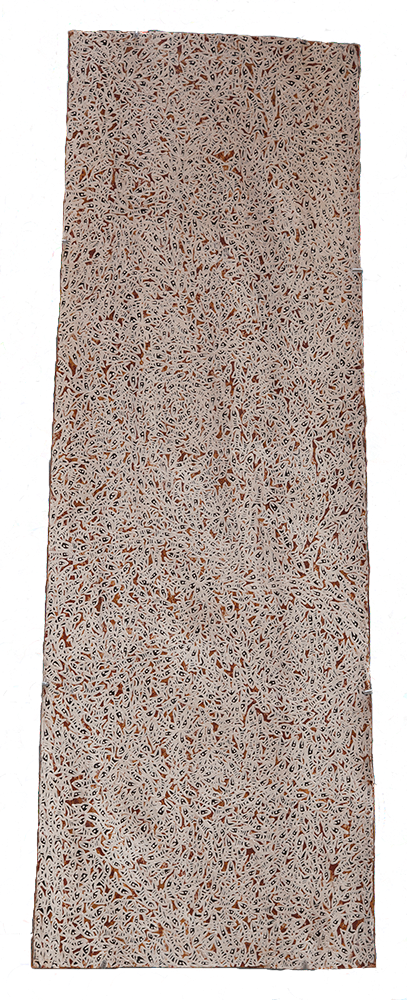 Australian Indigenous (Aboriginal and Torres Strait Islander) artwork by WUKUN WANAMBI of Buku-Larrnggay Mulka (Yirrkala). The title is Trial Bay. [4617D] (Natural Earth Pigments on Bark - Nuwayak)