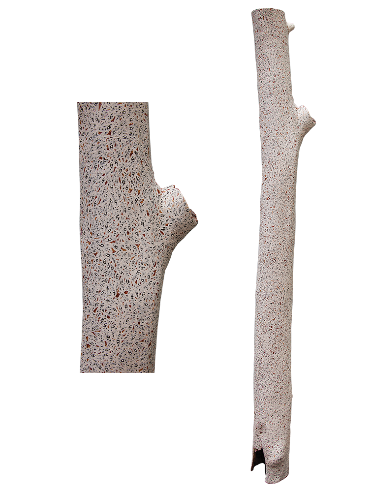 Australian Indigenous (Aboriginal and Torres Strait Islander) artwork by WUKUN WANAMBI of Buku-Larrnggay Mulka (Yirrkala). The title is Trial Bay. [4869B] (Earth Pigments on Hollow Log - Larrakitj)