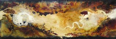 Australian Indigenous (Aboriginal and Torres Strait Islander) artwork by DAVID KELLY of Miscellaneous Artists. The title is Turkey Creek 2. [DK1206002] (Oil & Acrylic on Board)