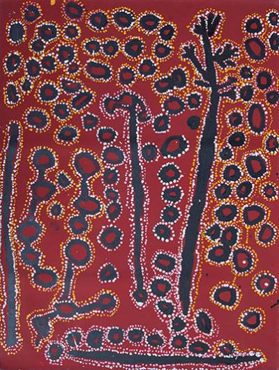 Australian Indigenous (Aboriginal and Torres Strait Islander) artwork by LAWRENCE PENNINGTON of Spinifex Artists. The title is Tuwan. [14073] (Acrylic on Linen)