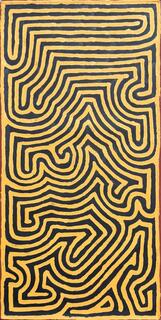 Australian Indigenous (Aboriginal and Torres Strait Islander) artwork by AUBREY TJANGALA of Papunya Tula Artists. The title is Untitled. [AT2011083] (Acrylic on Linen)