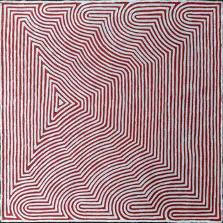 Australian Indigenous (Aboriginal and Torres Strait Islander) artwork by AUBREY TJANGALA of Papunya Tula Artists. The title is Untitled. [AT2107033] (Acrylic on Linen)