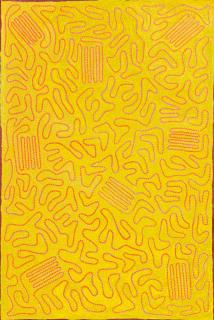 Australian Indigenous (Aboriginal and Torres Strait Islander) artwork by ADRIAN JURRA TJUNGURRAYI of Papunya Tula Artists. The title is Untitled. [AJ2405003] (Acrylic on Linen)