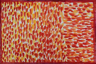 Australian Indigenous (Aboriginal and Torres Strait Islander) artwork by JANANGOO BUTCHER CHEREL of Mangkaja Artists. The title is Untitled. [184/08] (Acrylic Gouache on Paper)
