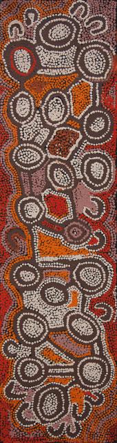 Australian Indigenous (Aboriginal and Torres Strait Islander) artwork by NAATA NUNGURRAYI of Papunya Tula Artists. The title is Untitled. [NN9805101] (Acrylic on Belgian Linen)