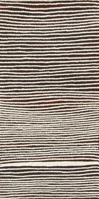 Australian Indigenous (Aboriginal and Torres Strait Islander) artwork by RAY JAMES TJANGALA of Papunya Tula Artists. The title is Untitled - Malparingya. [RT2604045] (Acrylic on Belgian Linen)