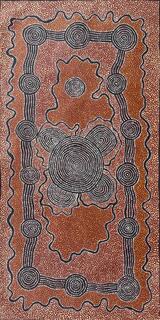 Australian Indigenous (Aboriginal and Torres Strait Islander) artwork by STEVEN NOLAN TJAPANANGKA of Papunya Tula Artists. The title is Untitled. [SN2411037] (Acrylic on Linen)