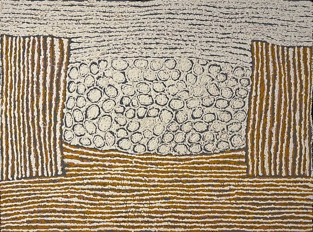 Australian Indigenous (Aboriginal and Torres Strait Islander) artwork by WALANGKURA NAPANANGKA of Papunya Tula Artists. The title is Untitled. [WN0307027] (Acrylic on Belgian Linen)