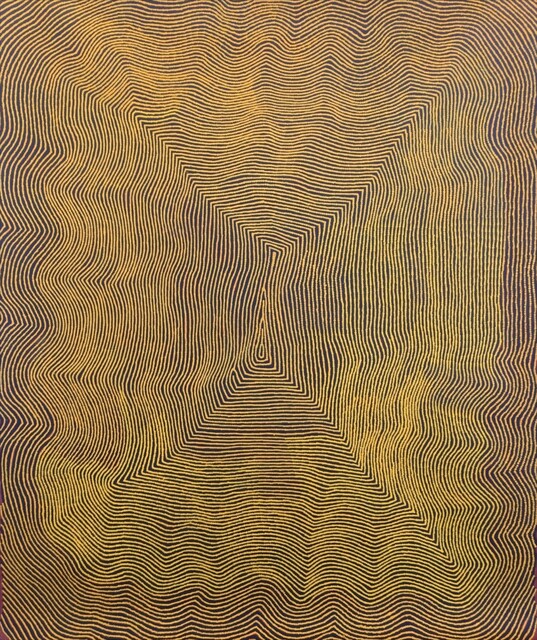 Australian Indigenous (Aboriginal and Torres Strait Islander) artwork by WARLIMPIRRNGA TJAPALTJARRI of Papunya Tula Artists. The title is Untitled - Wilkinkarra. [WT0803207] (Acrylic on Belgian Linen)
