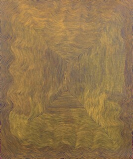 Australian Indigenous (Aboriginal and Torres Strait Islander) artwork by WARLIMPIRRNGA TJAPALTJARRI of Papunya Tula Artists. The title is Untitled - Wilkinkarra. [WT0803207] (Acrylic on Belgian Linen)