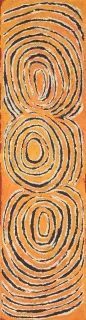 Australian Indigenous (Aboriginal and Torres Strait Islander) artwork by TJUNKIYA NAPALTJARRI of Papunya Tula Artists. The title is Umari. [TN0411083] (Acrylic on Belgian Linen)