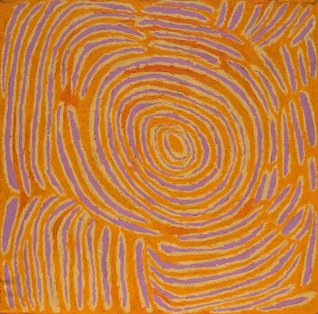 Australian Indigenous (Aboriginal and Torres Strait Islander) artwork by TJUNKIYA NAPALTJARRI of Papunya Tula Artists. The title is Umari. [TN0801024] (Acrylic on Canvas)
