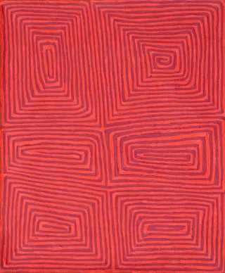 Australian Indigenous (Aboriginal and Torres Strait Islander) artwork by GEORGE TJUNGURRAYI of Papunya Tula Artists. The title is Unkunya. [GT1211048] (Acrylic on Belgian Linen)