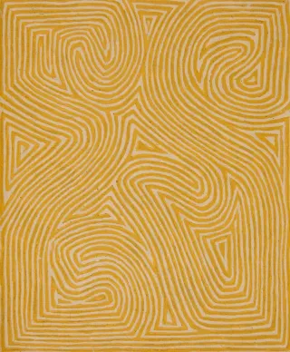Australian Indigenous (Aboriginal and Torres Strait Islander) artwork by GEORGE TJUNGURRAYI of Papunya Tula Artists. The title is Unkunya. [GT1307006] (Acrylic on Belgian Linen)