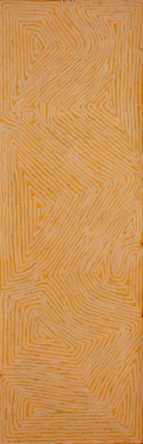 Australian Indigenous (Aboriginal and Torres Strait Islander) artwork by GEORGE TJUNGURRAYI of Papunya Tula Artists. The title is Untitled. [GT1109179] (Acrylic on Belgian Linen)