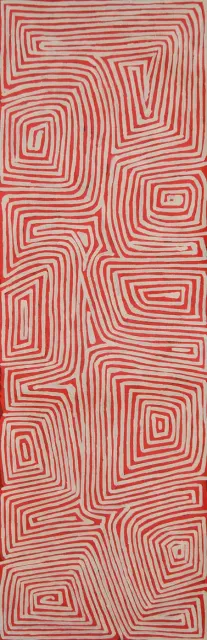 Australian Indigenous (Aboriginal and Torres Strait Islander) artwork by GEORGE TJUNGURRAYI of Papunya Tula Artists. The title is Untitled. [GT1209002] (Acrylic on Belgian Linen)