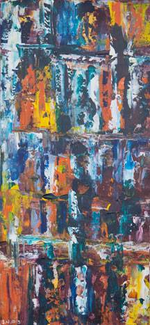 Australian Indigenous (Aboriginal and Torres Strait Islander) artwork by IRENE NAMOK of Lockhart River Artists. The title is Untitled. [in20130807] (Acrylic on Canvas)