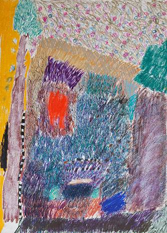 Australian Indigenous (Aboriginal and Torres Strait Islander) artwork by RAJNISH KAUR of Miscellaneous Artists. The title is Untitled. [RK_3-5_2014] (Oil Pastel on Paper)