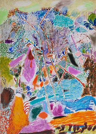 Australian Indigenous (Aboriginal and Torres Strait Islander) artwork by RAJNISH KAUR of Miscellaneous Artists. The title is Untitled. [RK_3-9_2013] (Oil Pastel on Paper)