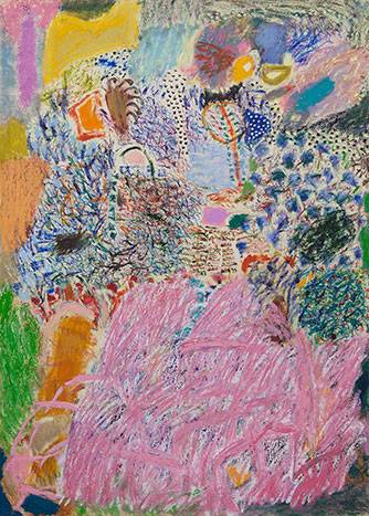 Australian Indigenous (Aboriginal and Torres Strait Islander) artwork by RAJNISH KAUR of Miscellaneous Artists. The title is Untitled. [RK_3-10_2014] (Oil Pastel on Paper)