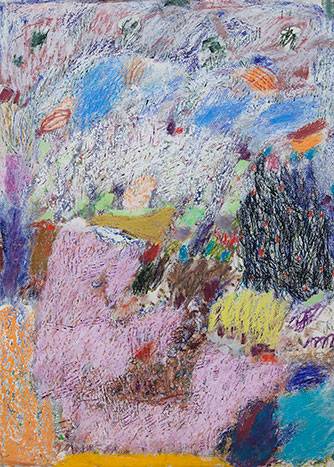 Australian Indigenous (Aboriginal and Torres Strait Islander) artwork by RAJNISH KAUR of Miscellaneous Artists. The title is Untitled. [RK_3-12_2014] (Oil Pastel on Paper)