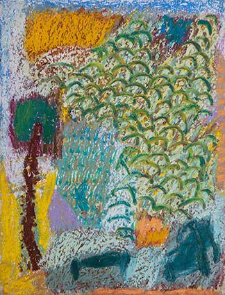 Australian Indigenous (Aboriginal and Torres Strait Islander) artwork by RAJNISH KAUR of Miscellaneous Artists. The title is Untitled. [RK_4-3_2013] (Oil Pastel on Paper)